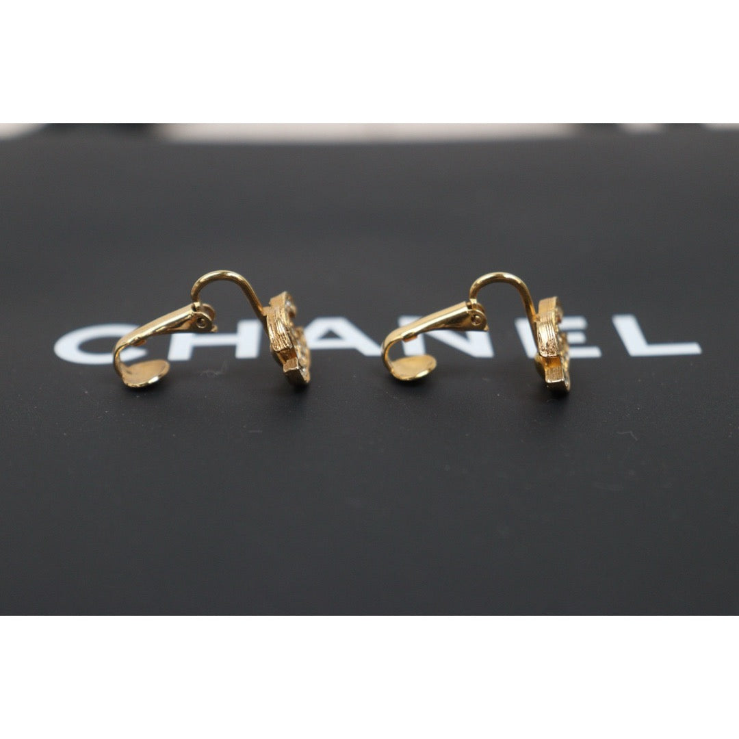 Include Authentic Detective Certificate of Authenticity｜Very Good ( Rank A) ｜CHANEL  COCO Mark Rhinestone Earrings ｜26070307