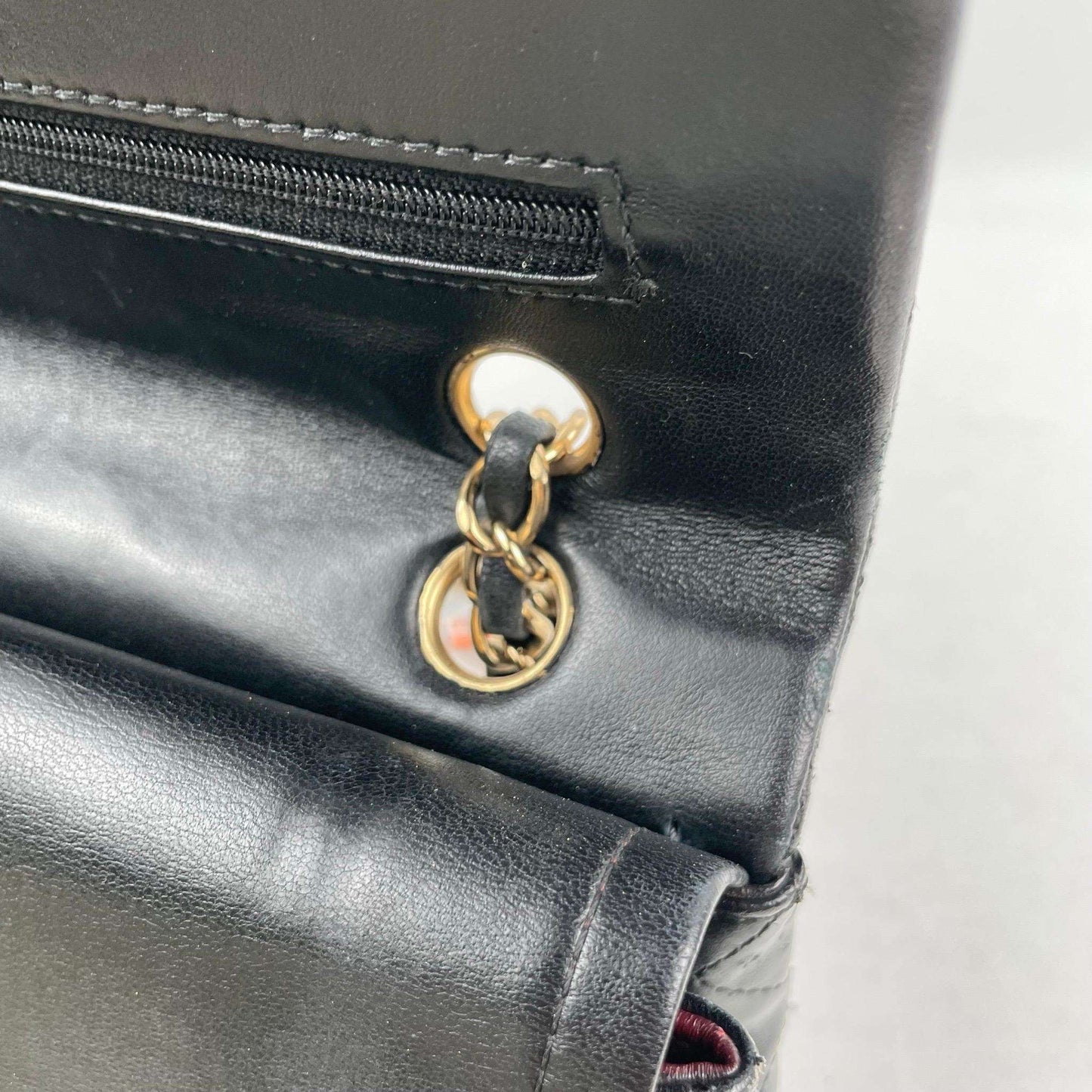 ( Rank B)｜ CHANEL Lamb Skin Matrasse Double Flap 25 Shoulder Bag Black