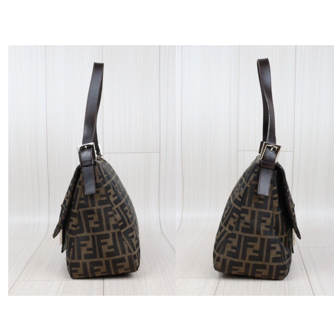 Rank A｜ FENDI Zucca Mamma Baguette Shoulder Bag ｜24030128