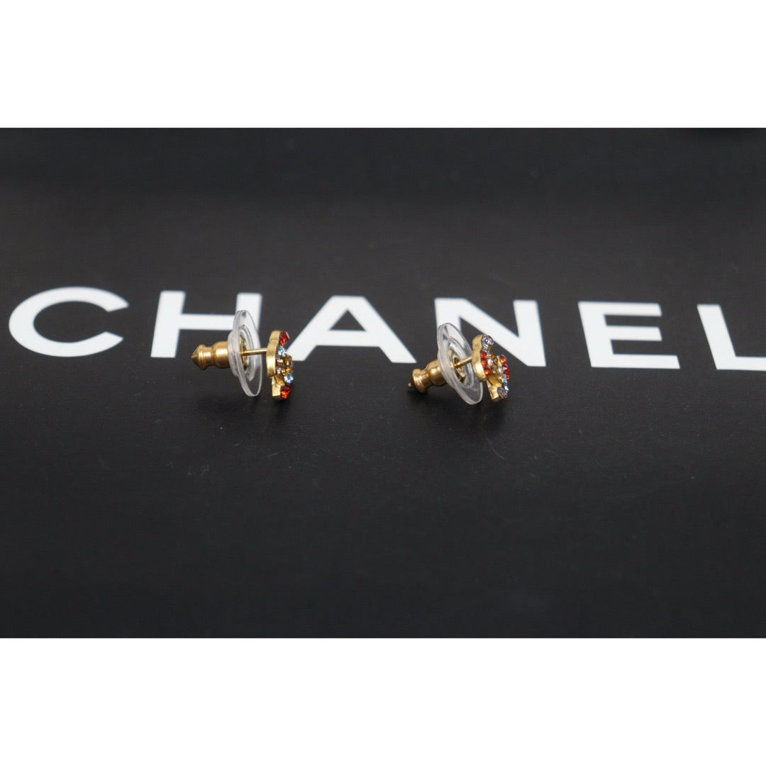 Very Good ( Rank A) ｜ CHANEL 03C Coco Mark  Color Rhinestone  Earrings Made In 2003Year｜26020610