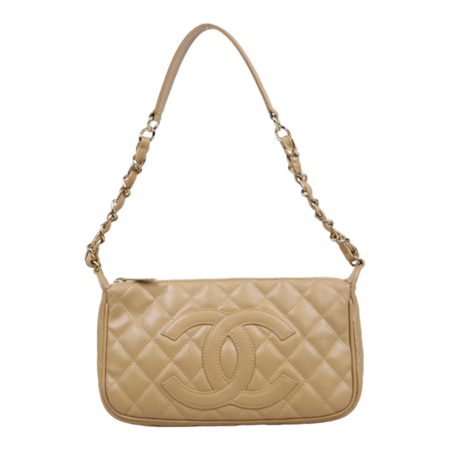 Rank A ｜ CHANEL Matrasse  Classic Chain Shoulder Bag Beige Made In 2003-2004 Year  ｜24020903