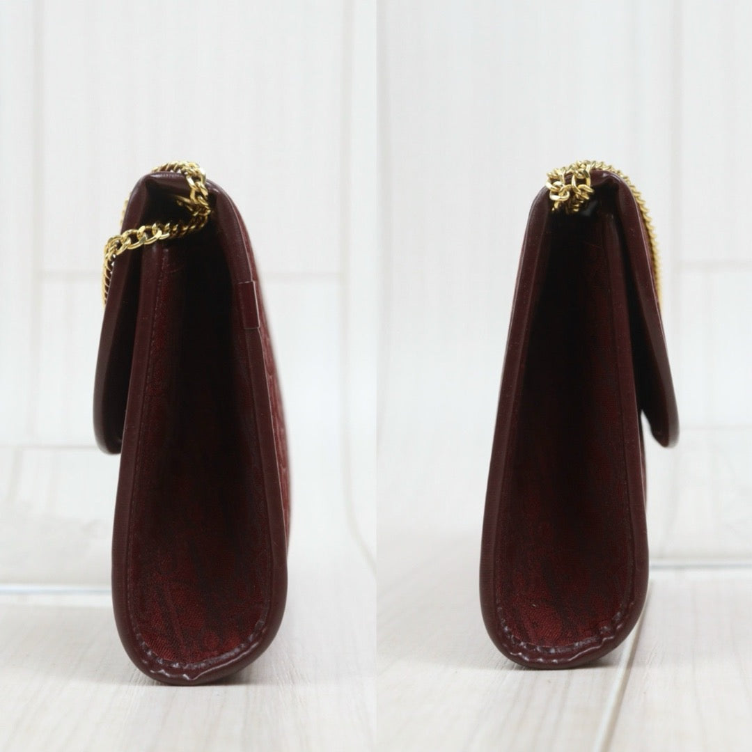 Include Entrupy Certificate of Authenticity｜Very Good ( Rank A)｜Dior Oblique Chain Bag  Burgundy｜26091402