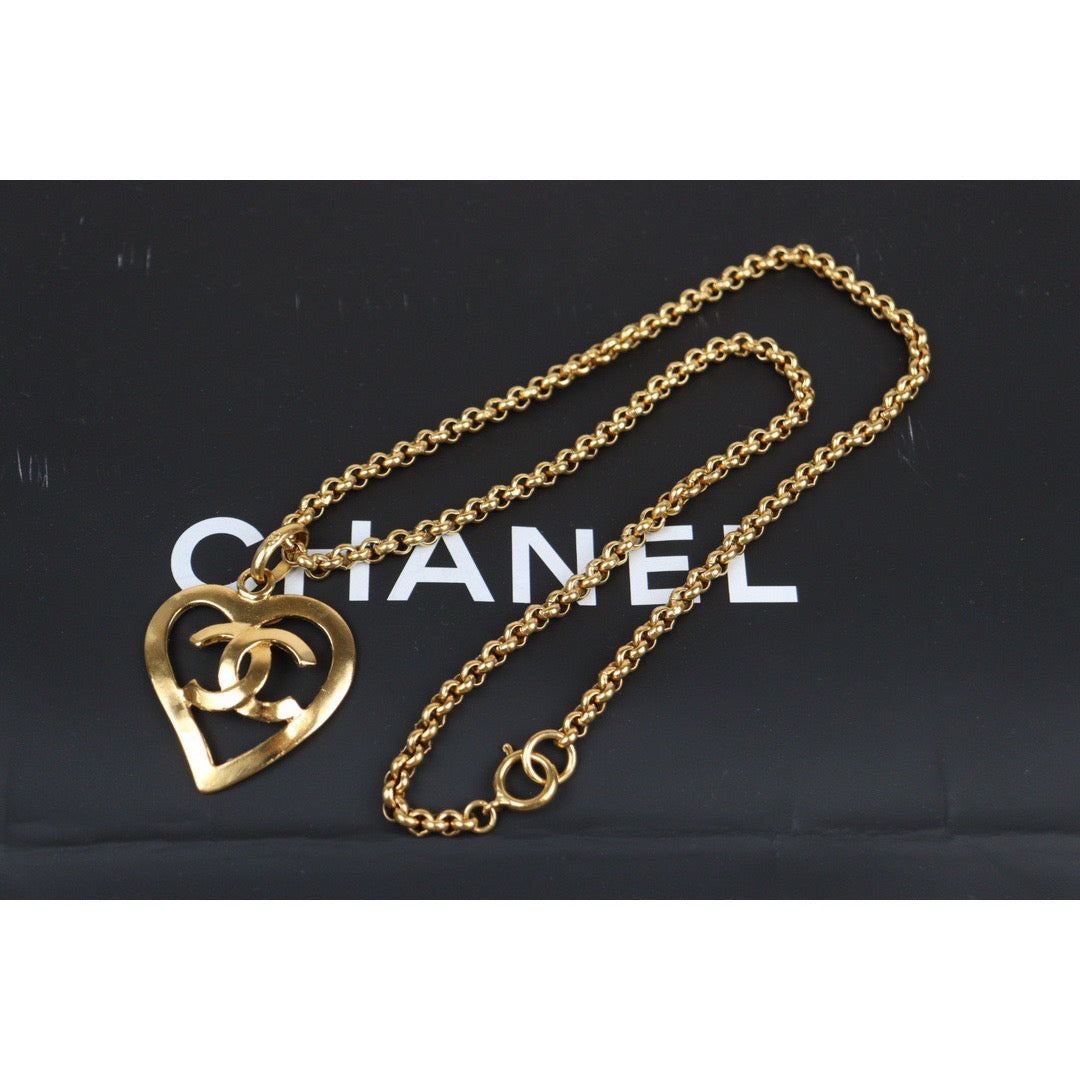 Rank A ｜ CHANEL Coco Mark 24K Gold Plated Necklace｜24012521