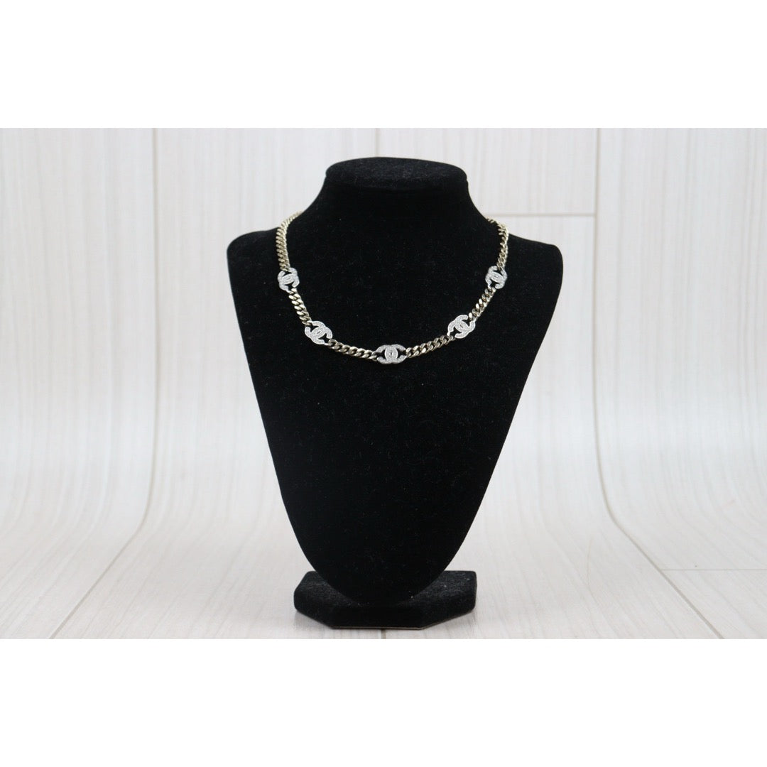 Very Good ( Rank A) ｜CHANEL COCO Mark Rhinestone Chocker Necklace｜V25060515