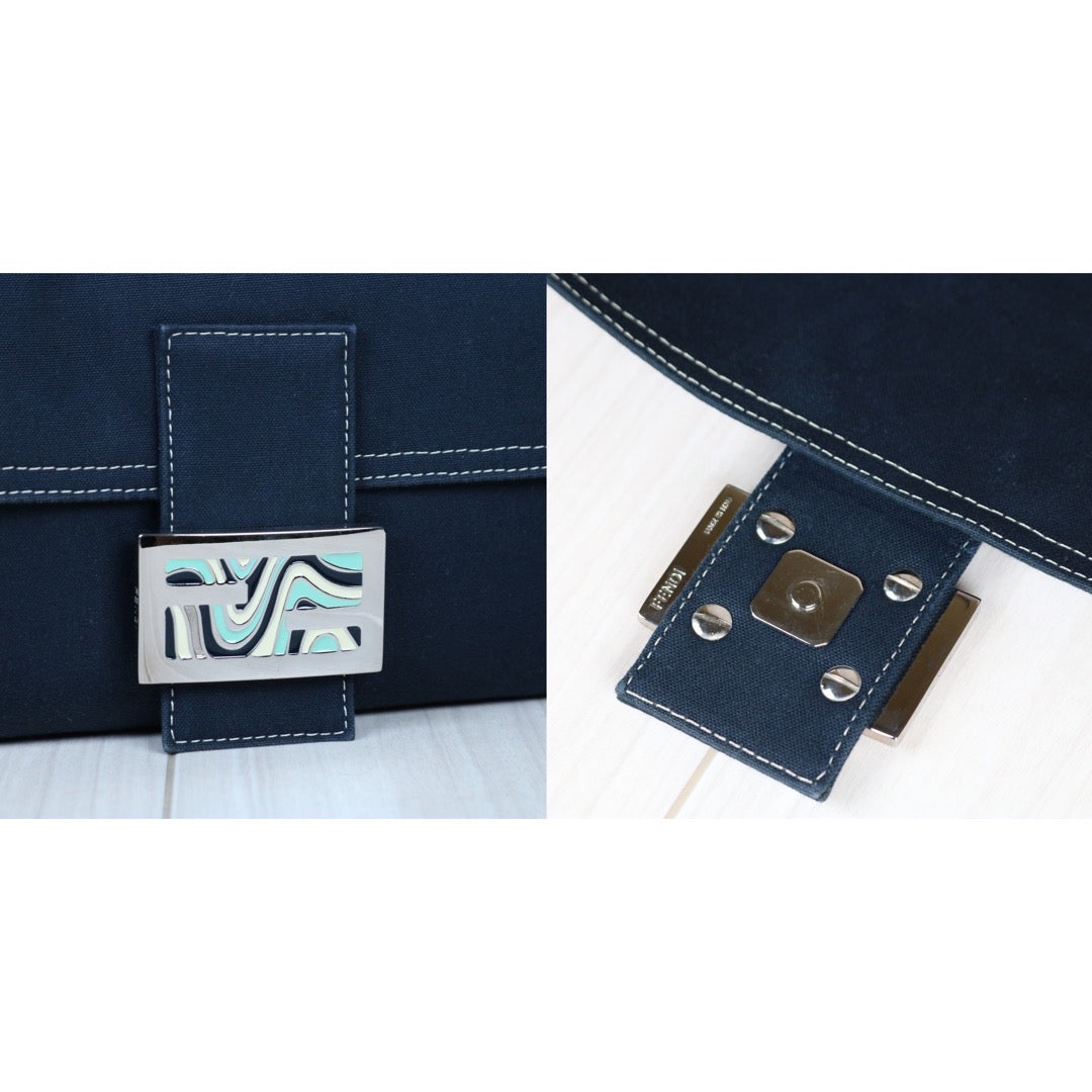 Rank A ｜  FENDI Denim Baguette Shoulder Bag  ｜S24052305