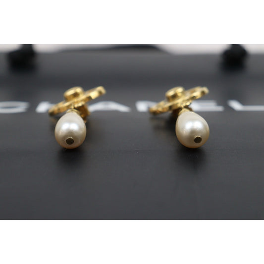 Very Good ( Rank A) ｜CHANEL  COCO Mark  Water Drop Pearl Earrings Made In 1996Year｜S25110436