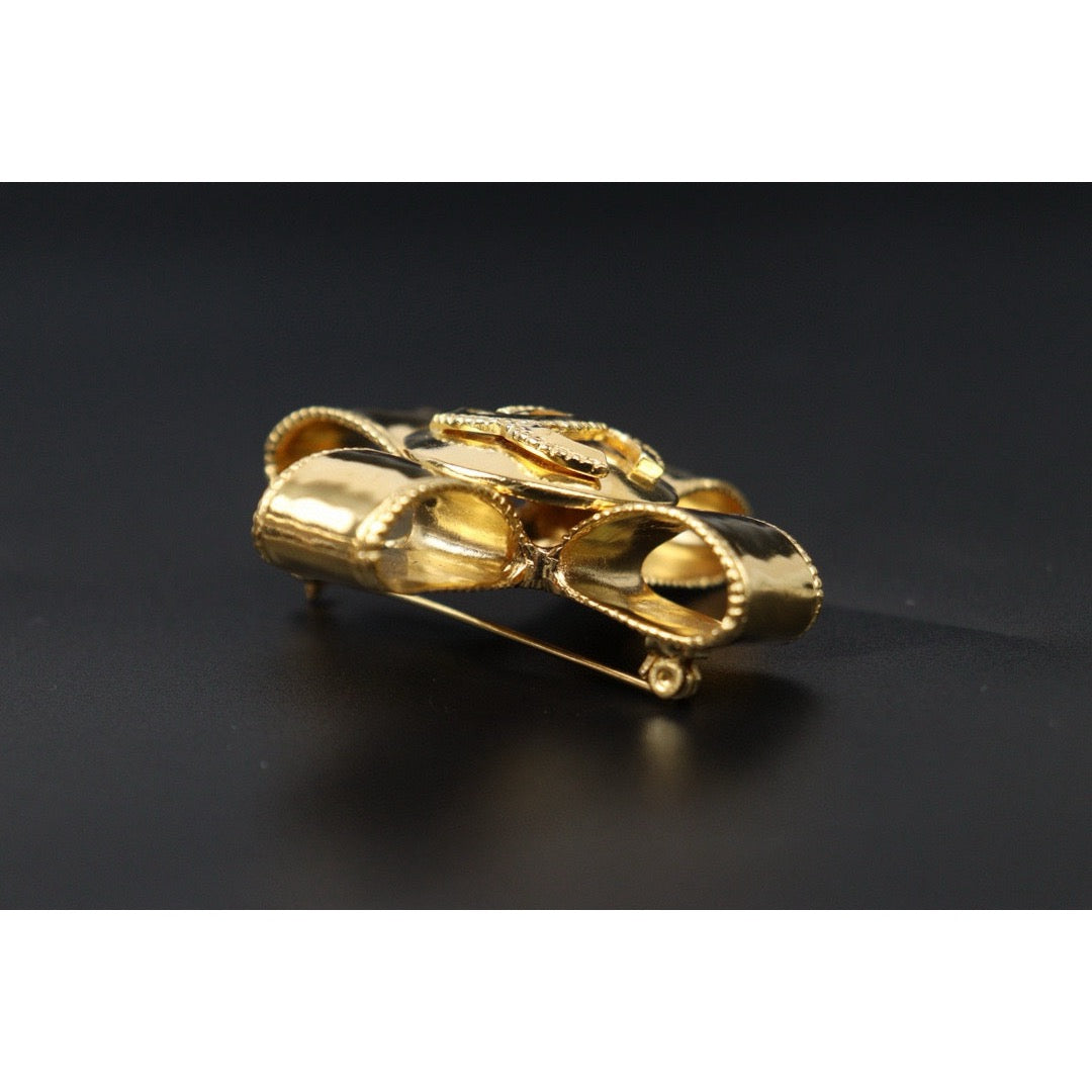 Very Good ( Rank A)｜ CHANEL Bow tie  Gold Brooch ｜S24112501