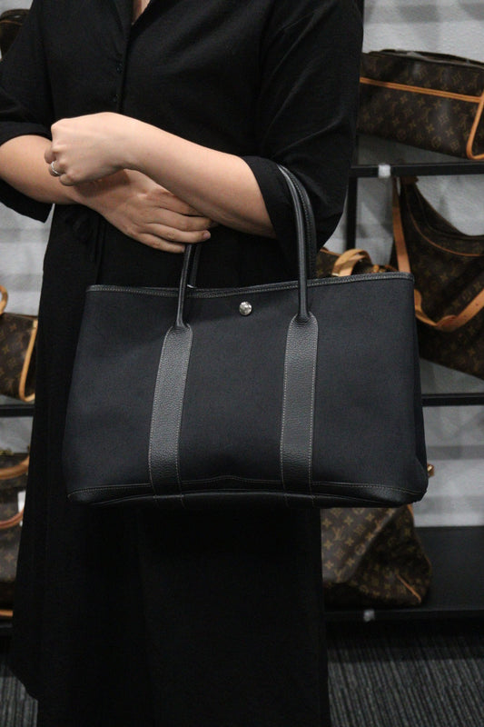 Rank AB ｜ HERMES Garden Party PM ◽︎K Stamp HandBag Black｜23101104