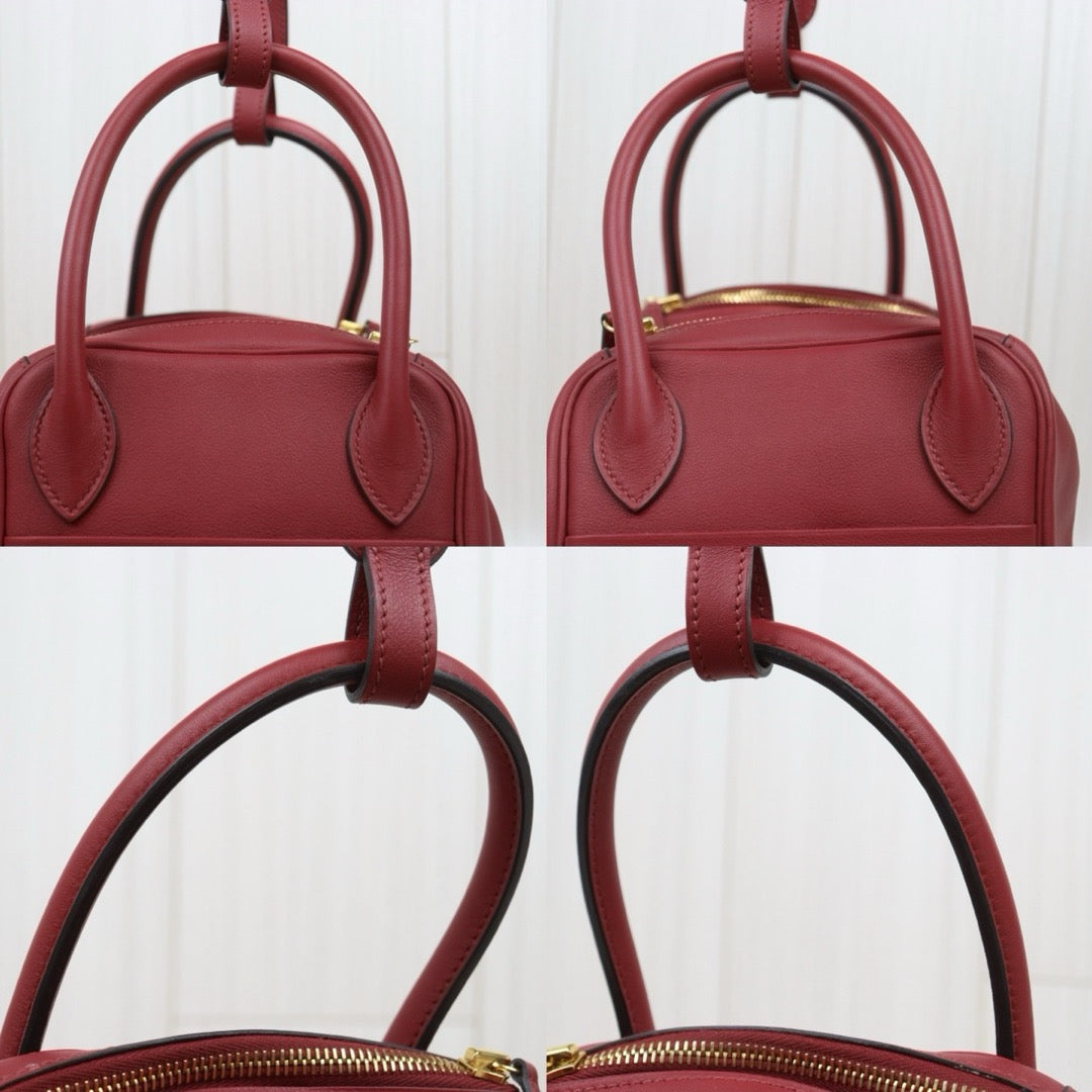 Good ( Rank AB)｜ Hermes Lindy30 Swift Leather Golden Hardware Shoulder Bag X stamp Made In 2016Year Red ｜L25111602