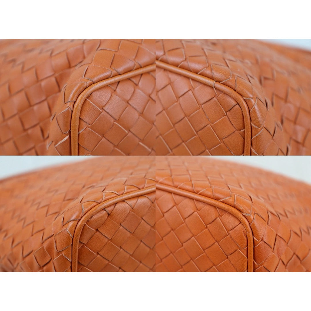 Include Entrupy Certificate of Authenticity｜Very Good ( Rank A)｜ Bottega Veneta Lamb Skin  Braid Shoulder Bag Orange｜S26053009