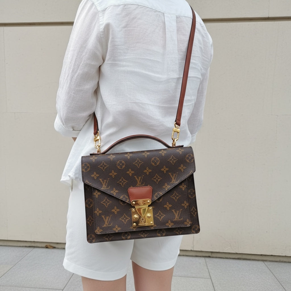 Include Entrupy Certificate of Authenticity｜Good ( Rank AB)｜  Louis Vuitton Monogram Monceau26 Shoulder Bag ｜26061810