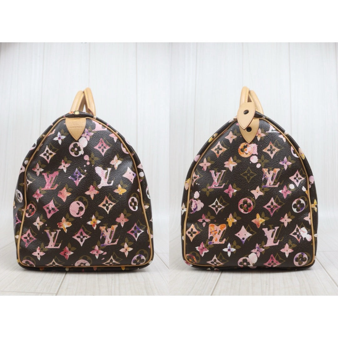 Include Entrupy Certificate of Authenticity｜Very Good ( Rank A)｜ Louis Vuitton Monogram Watercolor Speedy 35 Hand Bag Limited Edition｜S26080609