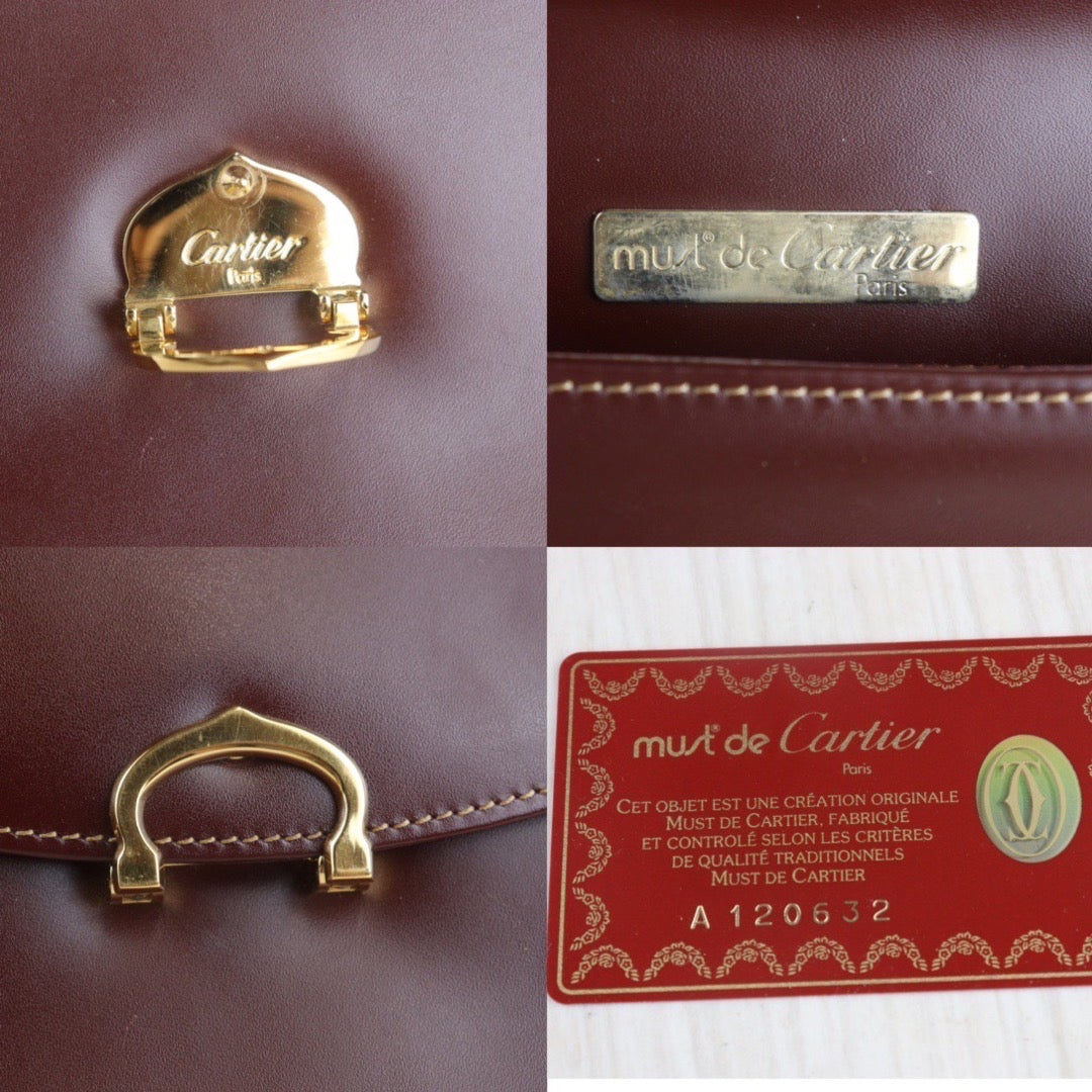 Rank AB ｜ Cartier Trinity Bordeaux Leather Business Bag｜23060601