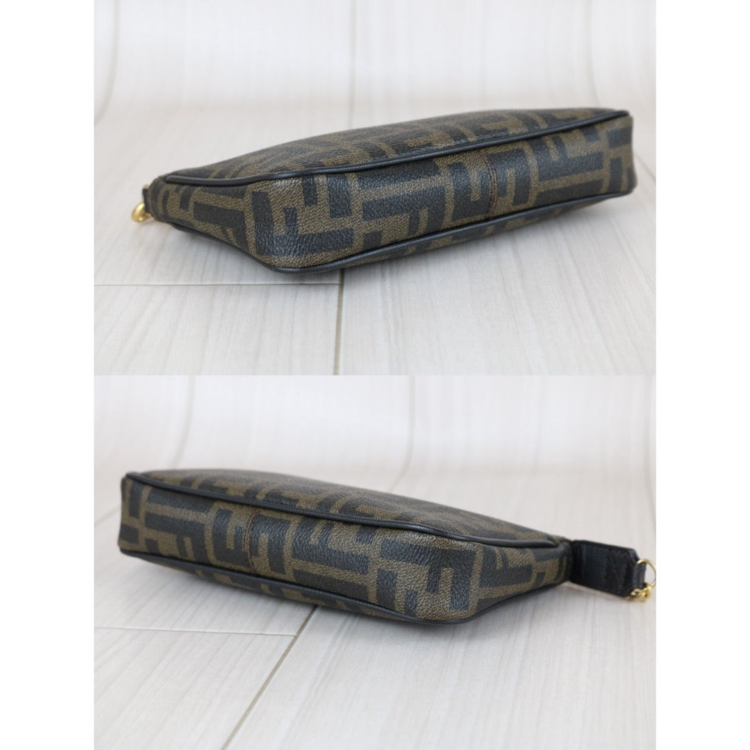 Good ( Rank AB)｜ FENDI Zucca Mamma PVC Baguette Pouch Shoulder Bag｜S25121104