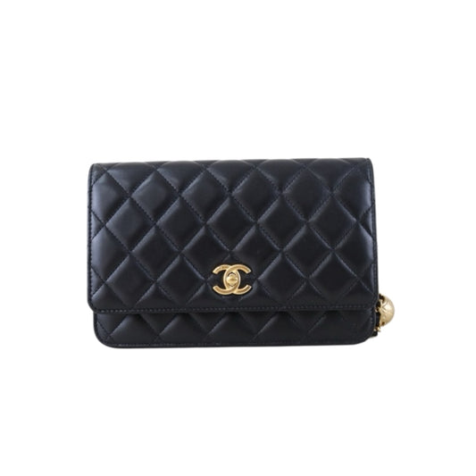 Include Entrupy Certificate of Authenticity｜Very Good ( Rank A)｜CHANEL Lamb Skin WOC Chain Bag Black IC Chips Model｜Z26100802