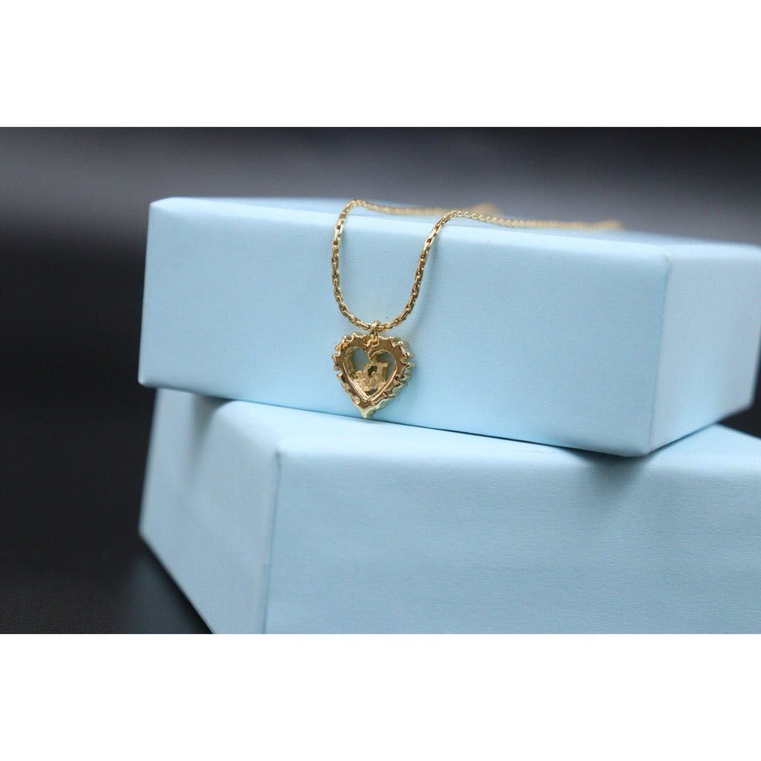 Very Good ( Rank A) ｜ Dior CD Heart Rhinestone Necklace ｜V25110623