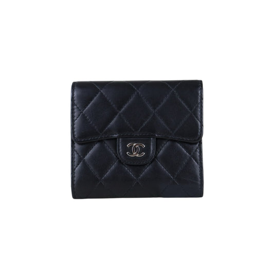 Include Entrupy Certificate of Authenticity｜Very Good ( Rank A)｜CHANEL Lamb Skin Black Wallet Made In 2017-2018Year｜S26052513