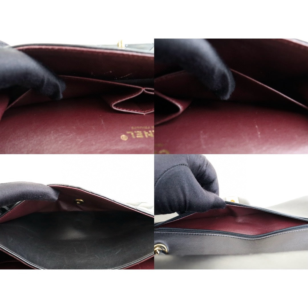 Very Good ( Rank A) ｜ CHANEL  Lamb Skin Black Double Flap 25 Medium Shoulder Bag Made in 2011 Year ｜H25011318