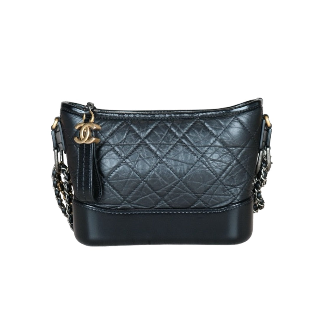 Rank SA｜Chanel PM Gabrielle Aged Calfskin Shoulder Bag Black Made in 2021-2022Year｜S24080901