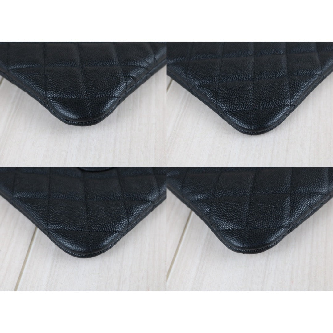 Include Entrupy Certificate of Authenticity｜Excellent（Rank SA）｜Full Set CHANEL Caviar Skin  Klassische Pochette Mit Reissverschluss  Black IC Chips Model｜X26051804