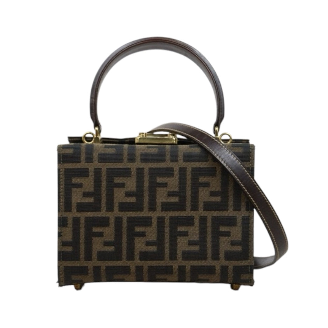Very Good ( Rank A)｜ FENDI Zucca 2WAY Handbag With Shoulder Bag  Gold Hardware｜25042204