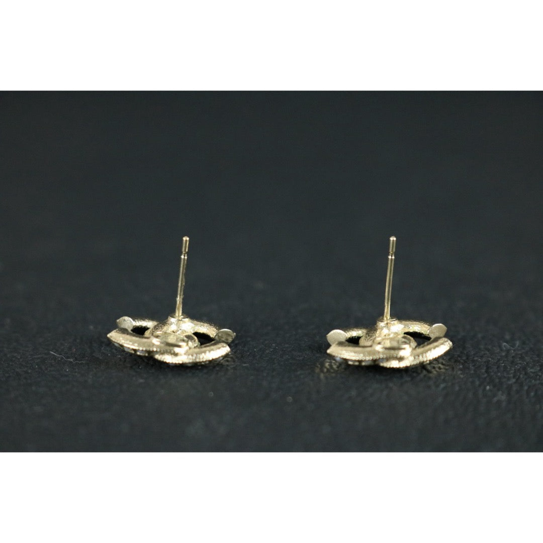 Very Good ( Rank A) ｜ CHANEL A19S Coco Mark Pearl Black Enamel Earrings Made In 2019Year ｜S26013105