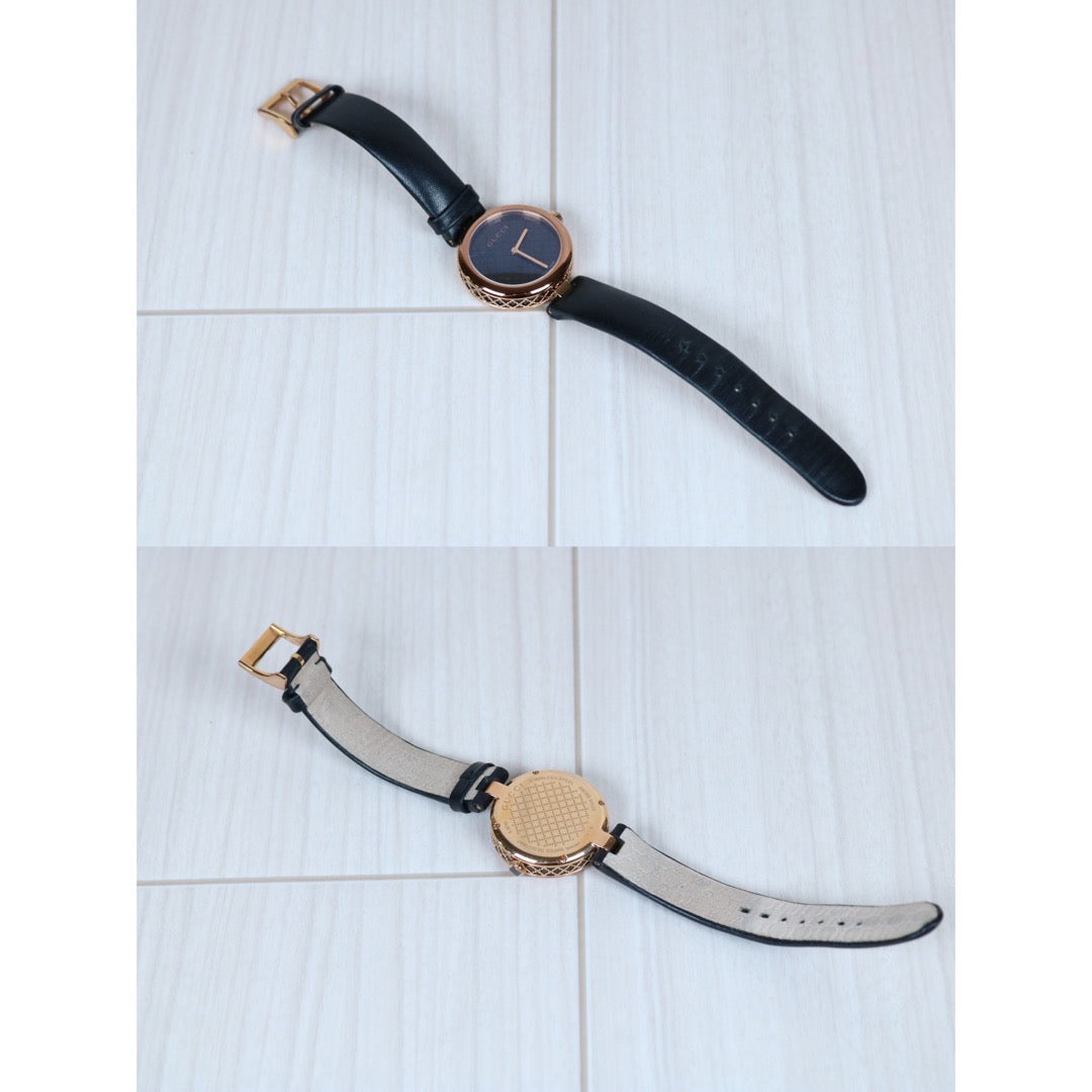 Rank A ｜ GUCCI  Leather Chain Watch Black｜S24053001