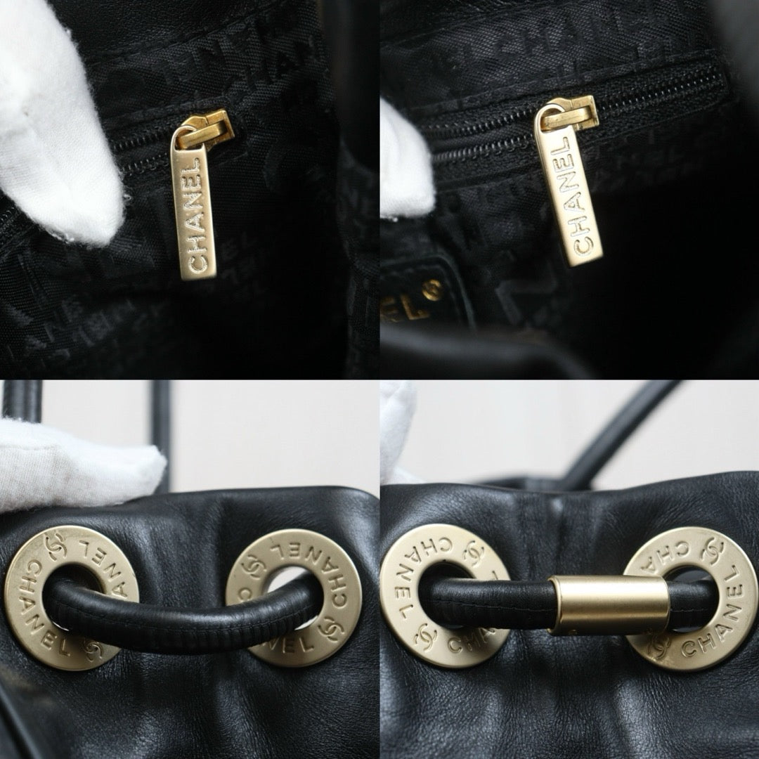 Include Entrupy Certificate of Authenticity｜Good ( Rank AB)｜ CHANEL Lambskin Camellia Tote Bag Black Made In 2003-2004Year｜26062906