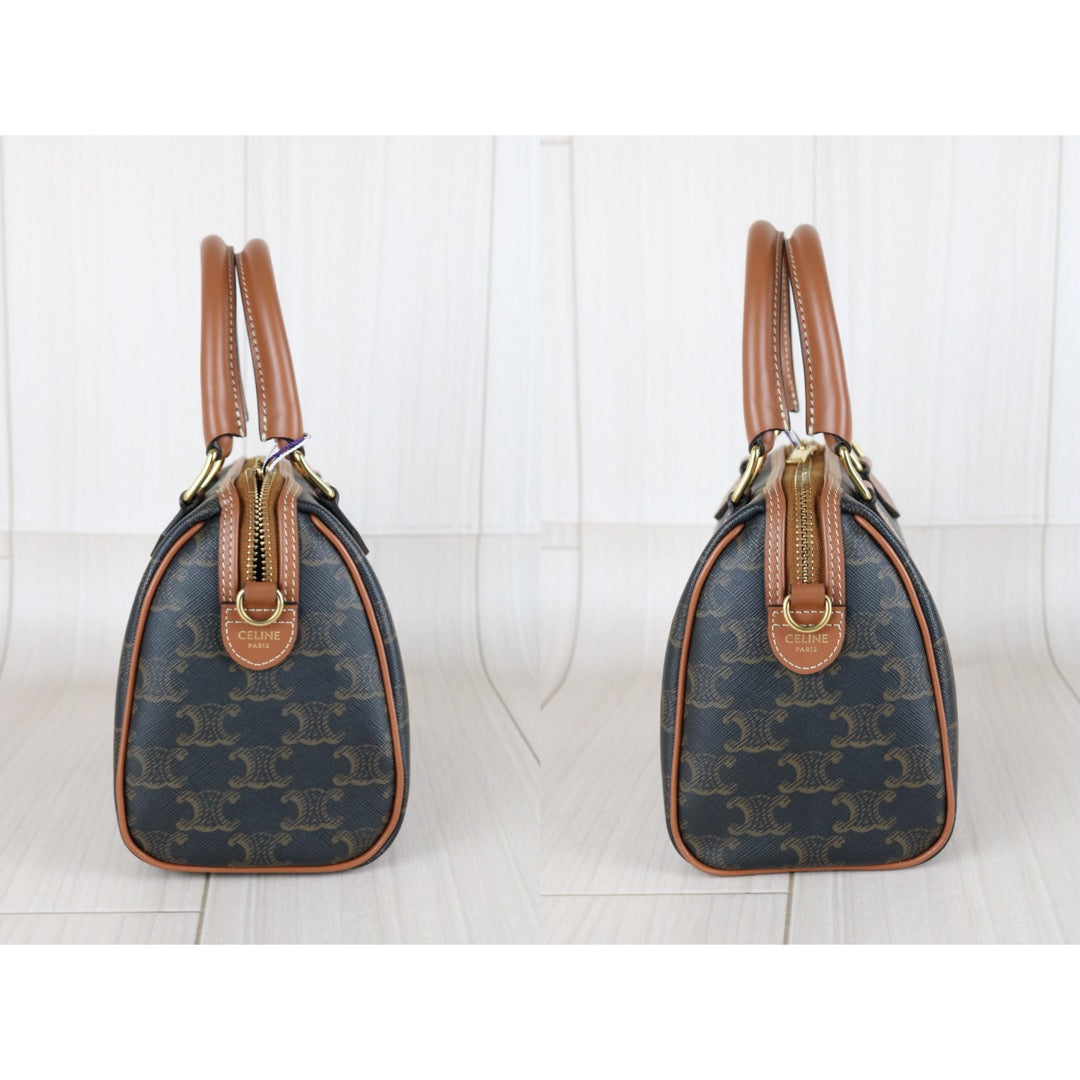 Excellent（Rank SA）｜ CELINE Macadam Triomphe Poston PM Handbag Bag With Shoulder Strap ｜W26020604