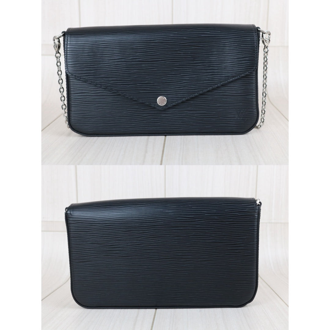 Include Entrupy Certificate of Authenticity｜Very Good ( Rank A)｜Louis Vuitton Epi Pochette Felicie Chain ShoulderBag  Black  IC Chips Model｜X26081806