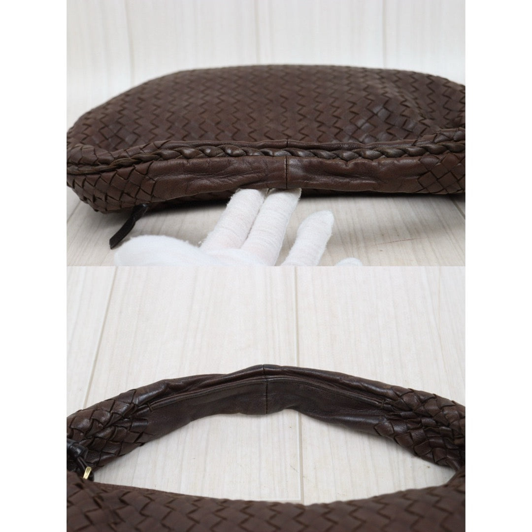 Good ( Rank AB)｜ Bottega Veneta Lamb Skin Braid Shoulder Bag Brown｜V25042417