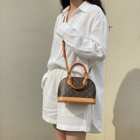 Include Entrupy Certificate of Authenticity｜Good ( Rank AB)｜Louis Vuitton Monogram Alma BB HandBag Shoulder Bag IC Chips Model｜S26051518