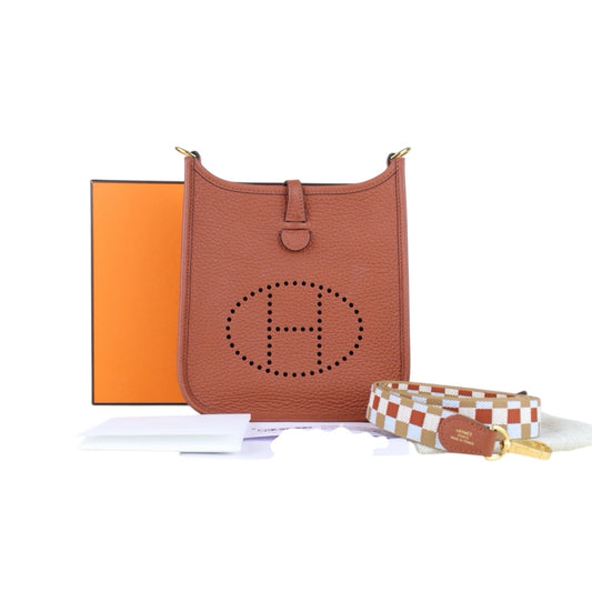 Excellent（Rank SA）｜ HERMES TC Leather Mini Evelyn 16 Shoulder Bag Gold Hardware B Stamp Made In 2023 Year Potiron｜H25111702