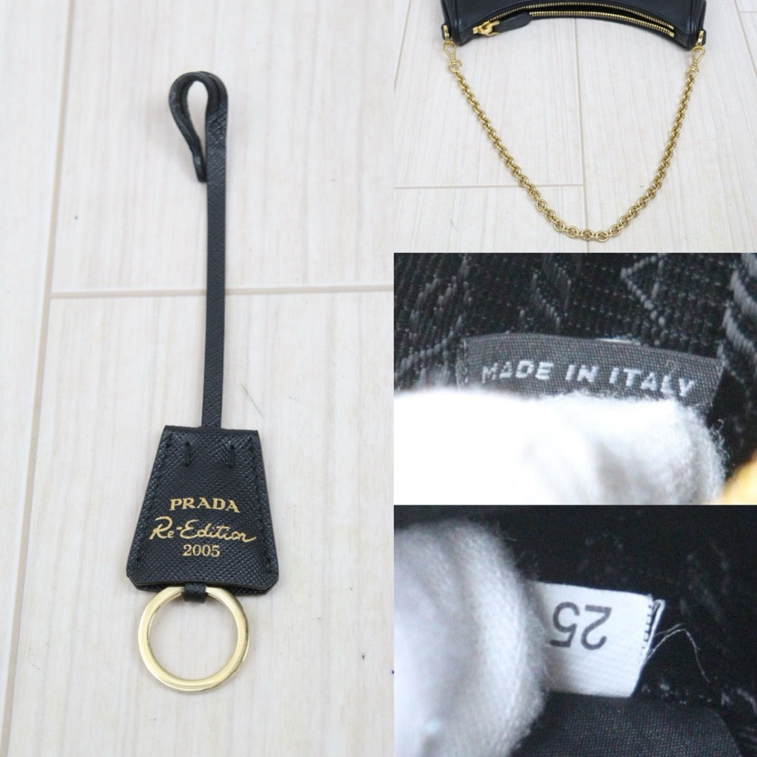 Include Entrupy Certificate of Authenticity｜Very Good ( Rank A)｜ PRADA Re-Edition 2005 Saffiano Leather Shoulder Bag ｜S26040103