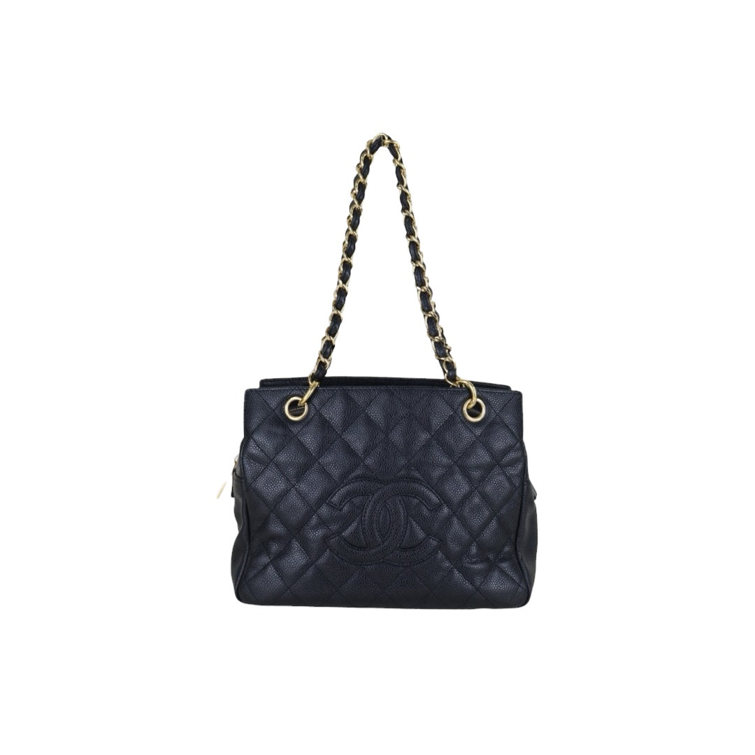Good ( Rank AB)｜ CHANEL Caviar Skin Matrasse Chain PPT Tote Bag Black  Made In 2009 -2010 Year｜S25121503