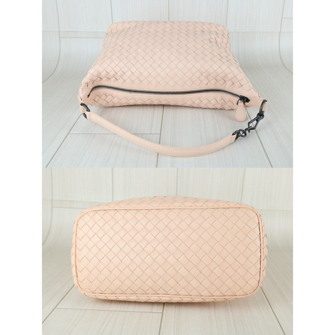 Excellent（Rank SA）｜ Bottega Veneta Lamb Skin  Braid HandBag Cinnamon Pink｜S26011705