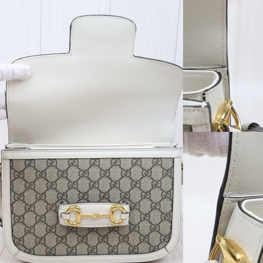 Very Good ( Rank A) ｜GUCCI GG Campus 1955 White Beige Shoulder Bag｜P24092402