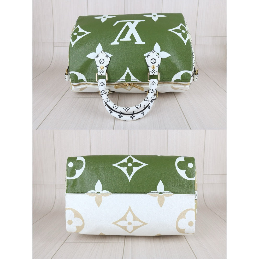 Very Good ( Rank A) ｜ LV Monogram White and Green Speedy 30 Hand Bag With Shoulder Strap Limited edition｜B25030104
