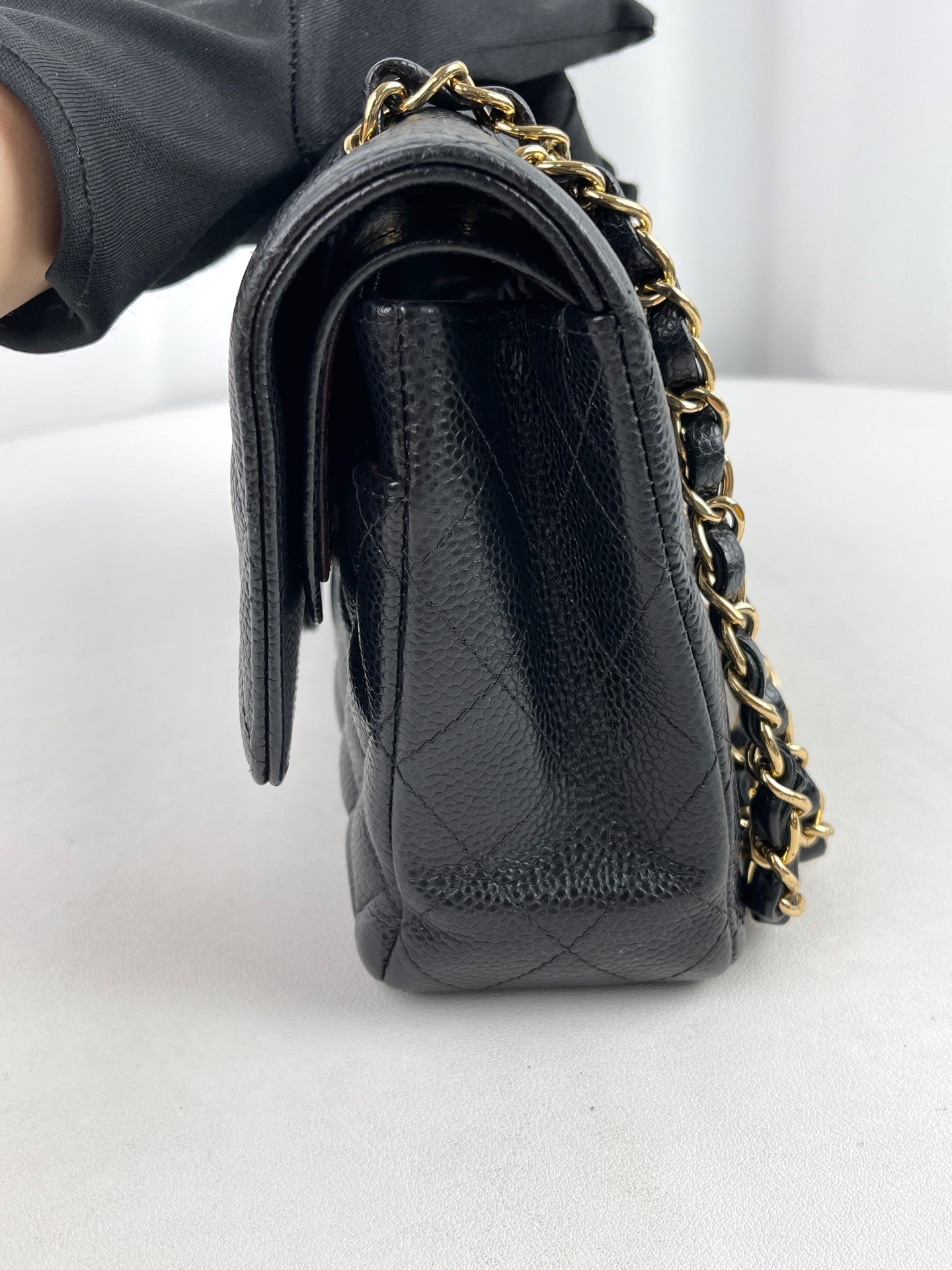 Include Entrupy Certificate of Authenticity｜Very Good ( Rank A)｜ CHANEL Caviar Skin Calf Leather Double Flap 25