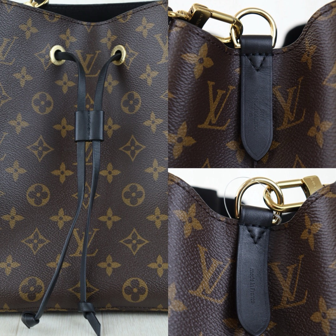 Include Entrupy Certificate of Authenticity｜Very Good ( Rank A)｜ Louis Vuitton Monogram Neo Noe Shoulder Bag Black Current Model IC Chips Model ｜S26022802