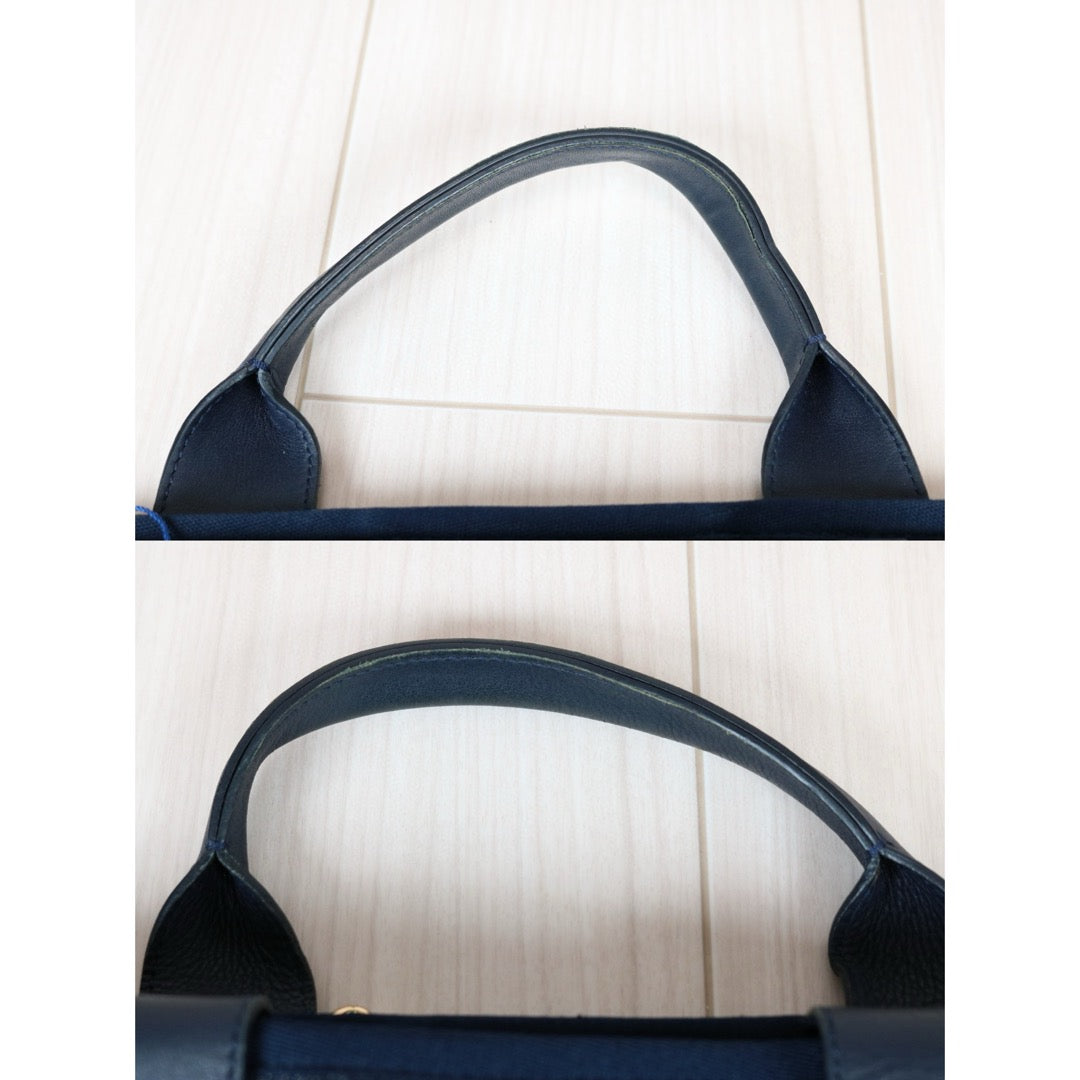 Rank AB｜ CHANEL Canvas Tote Bag Navy Made in 2012-2013 Year ｜S24073002