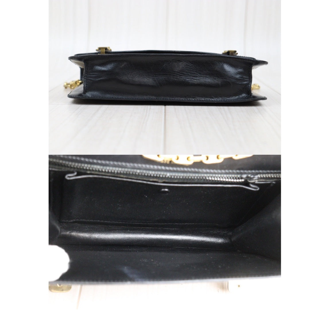 Rank AB｜ CELINE Vintage Box Calf Leather Shoulder Bag Black｜24032623