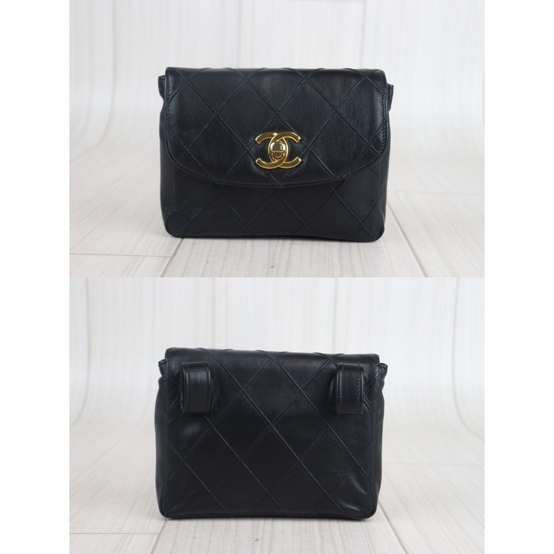 Rank A ｜ CHANEL Matrasse Lambskin Waist Bag｜23082619