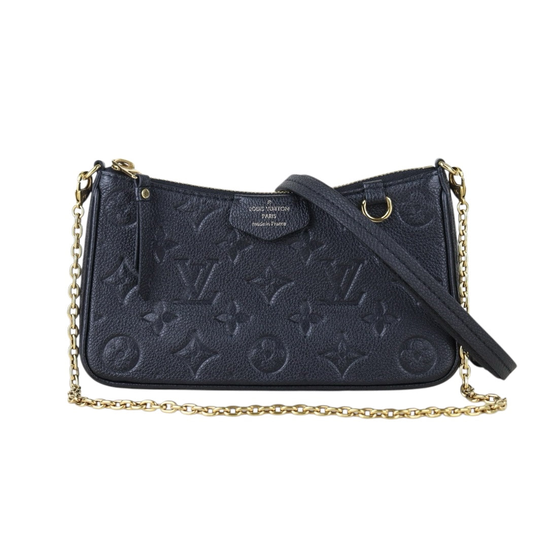 Include Entrupy Certificate of Authenticity｜Very Good ( Rank A) ｜Louis Vuitton Monogram Empreinte Easy Pouch On Strap Black ShoulderBag IC Chips Model｜S26072523