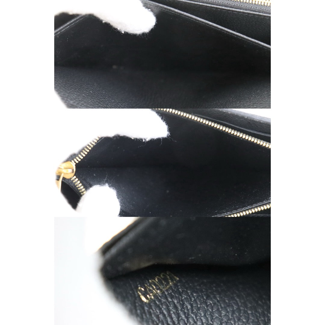 Official price: ¥147,400 JPY ｜ Include Entrupy Certificate of Authenticity｜Very Good ( Rank A)｜ Louis Vuitton Monogram Empreinte Long Wallet Black and Turtledove｜Z26100208