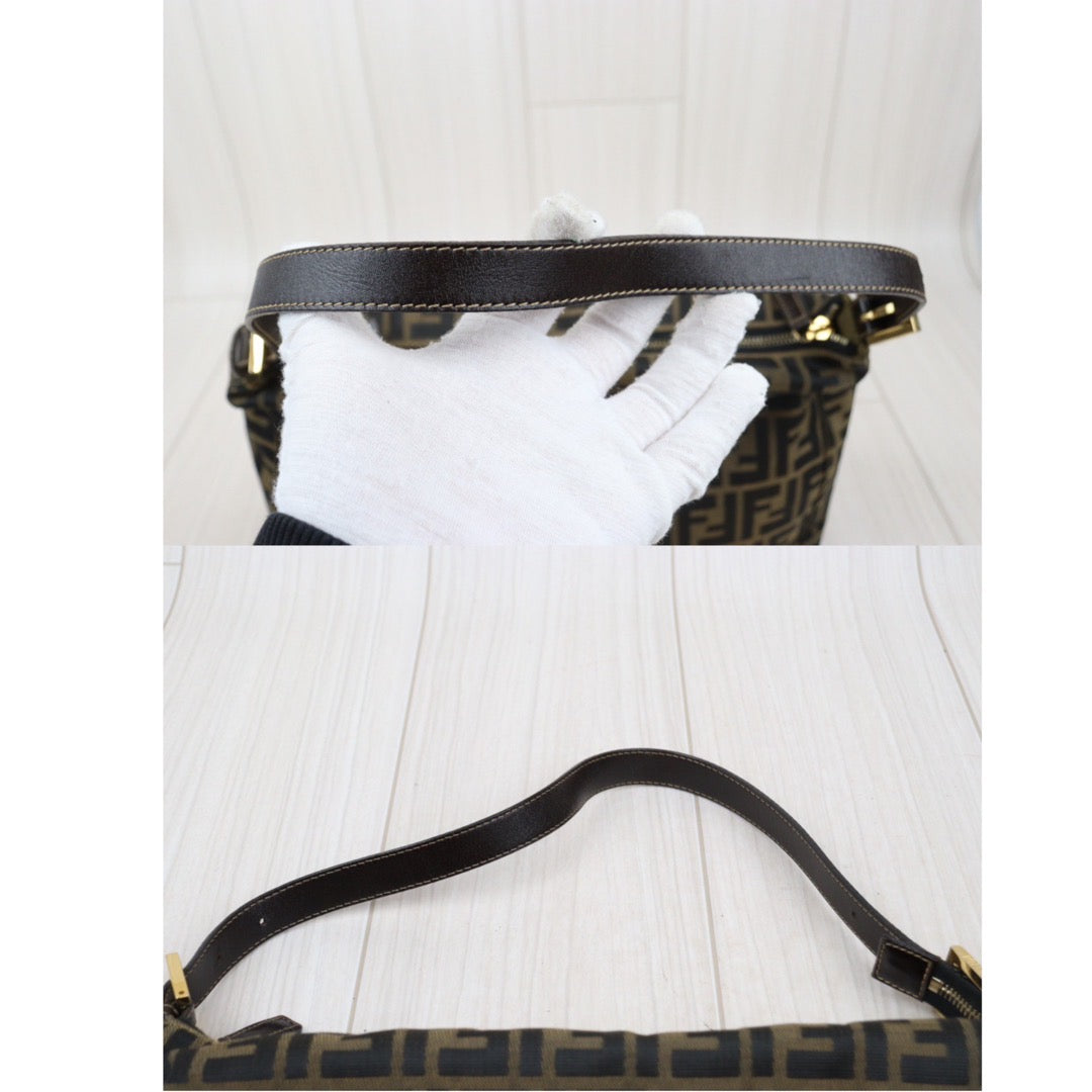 Rank A｜ FENDI Zucca Mamma Baguette Shoulder Bag Gold Hardware｜24032913