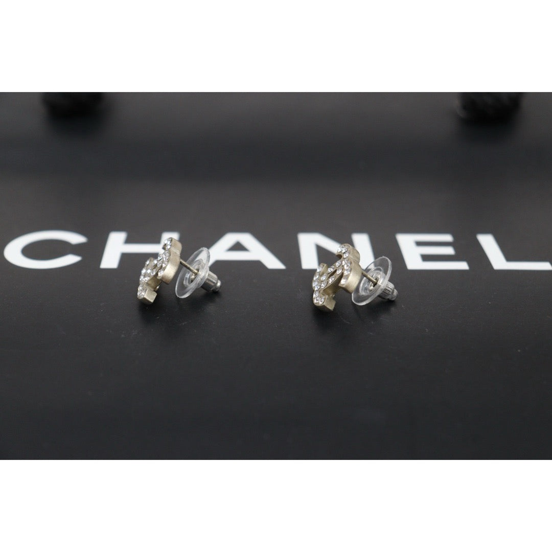 Very Good ( Rank A) ｜ CHANEL 06P Coco Mark  Rhinestone Earrings Made In 2006Year ｜V26010913