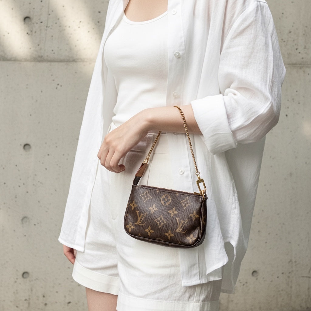 Include Entrupy Certificate of Authenticity｜Very Good ( Rank A) ｜ Louis Vuitton Monogram Mini Pochette Accessoire｜X26051711
