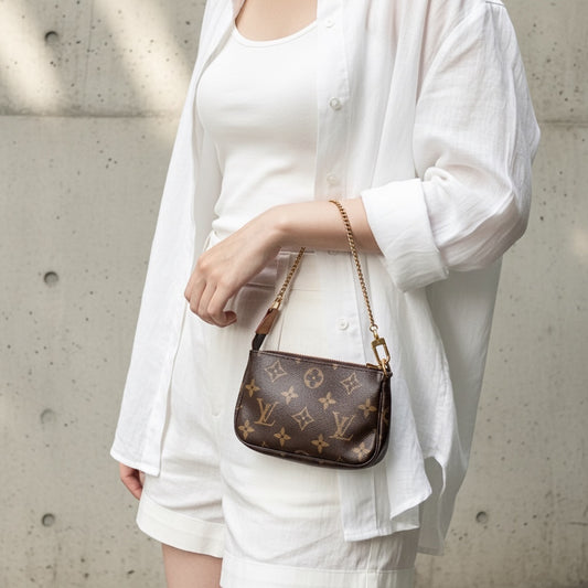 Include Entrupy Certificate of Authenticity｜Very Good ( Rank A) ｜ Louis Vuitton Monogram Mini Pochette Accessoire｜X26051711