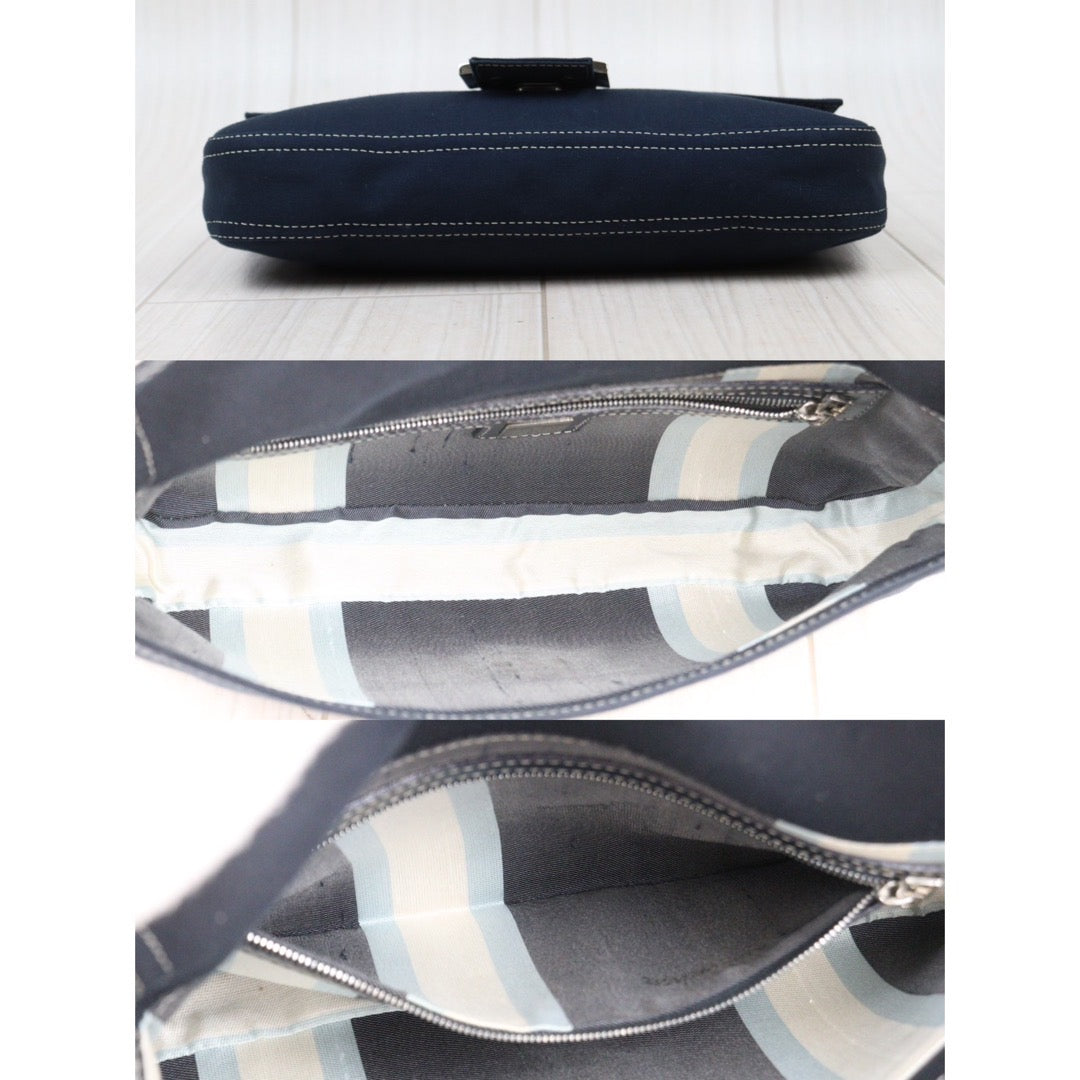 Rank A ｜  FENDI Denim Baguette Shoulder Bag  ｜24042509